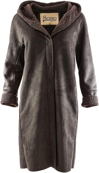 Herno Luxury Fashion Women's Faux Shearling Hooded Coat GC0250D 12273
